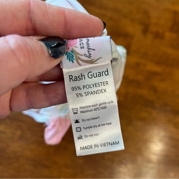 The Smocking Place pink floral ruffle trim one piece swimsuit size 2 - Picture 4 of 4